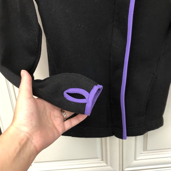 Old Navy girls black sweater with purple accent - Picture 2 of 9